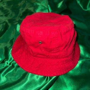 Girls Kids Red Bucket Hat Size Small 6/9 months